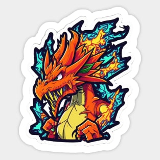 Cartoon fire dragon Sticker